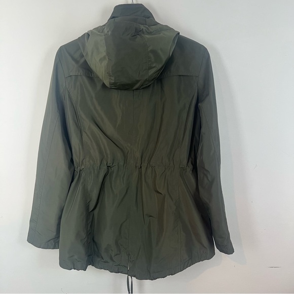 Michael Kors Army Green Anorak Jacket Cinch Waist Hooded Large Pockets Outdoor - Picture 12 of 16